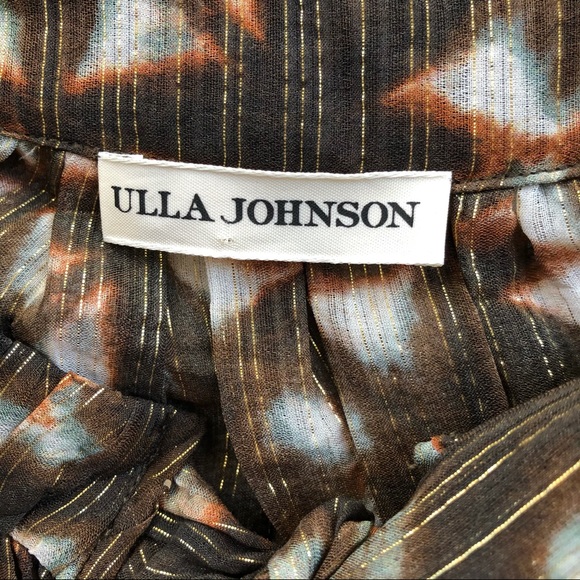 Ulla Johnson Blouse Silk Brown Gold  Luna - Picture 7 of 8